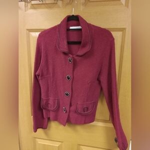 Stylish Pink Button-Up Cardigan